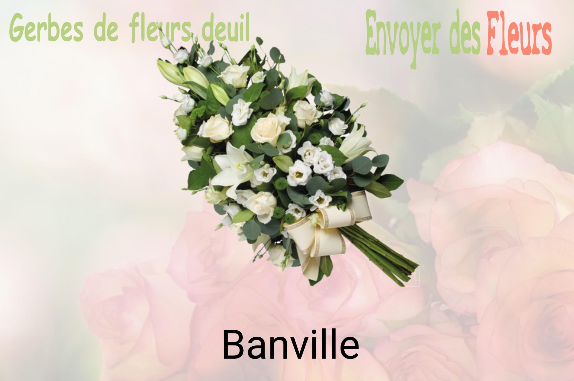 Gerbe de fleurs de deuil livrée à Banville